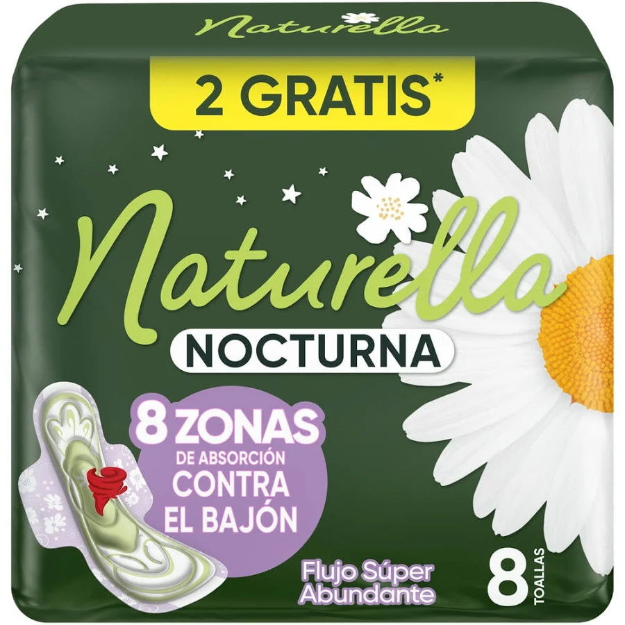 NATURELLA TOALLAS FEMENINAS NOCTURNAS   8PZ