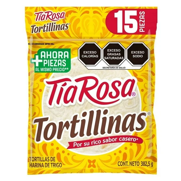 TORTILLINAS DE HARINA TIA ROSA  15PZS