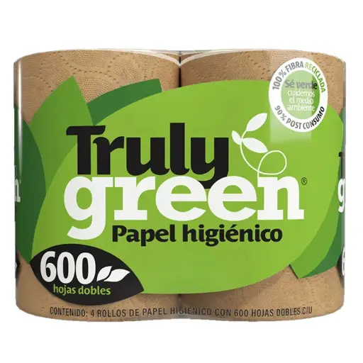 PAPEL HIGIENICO GENERICO  TRULY GREEN 600 HOJAS