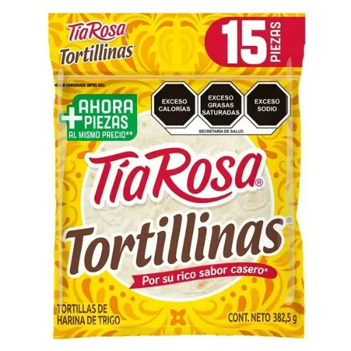 TORTILLINAS DE HARINA TIA ROSA  15PZS